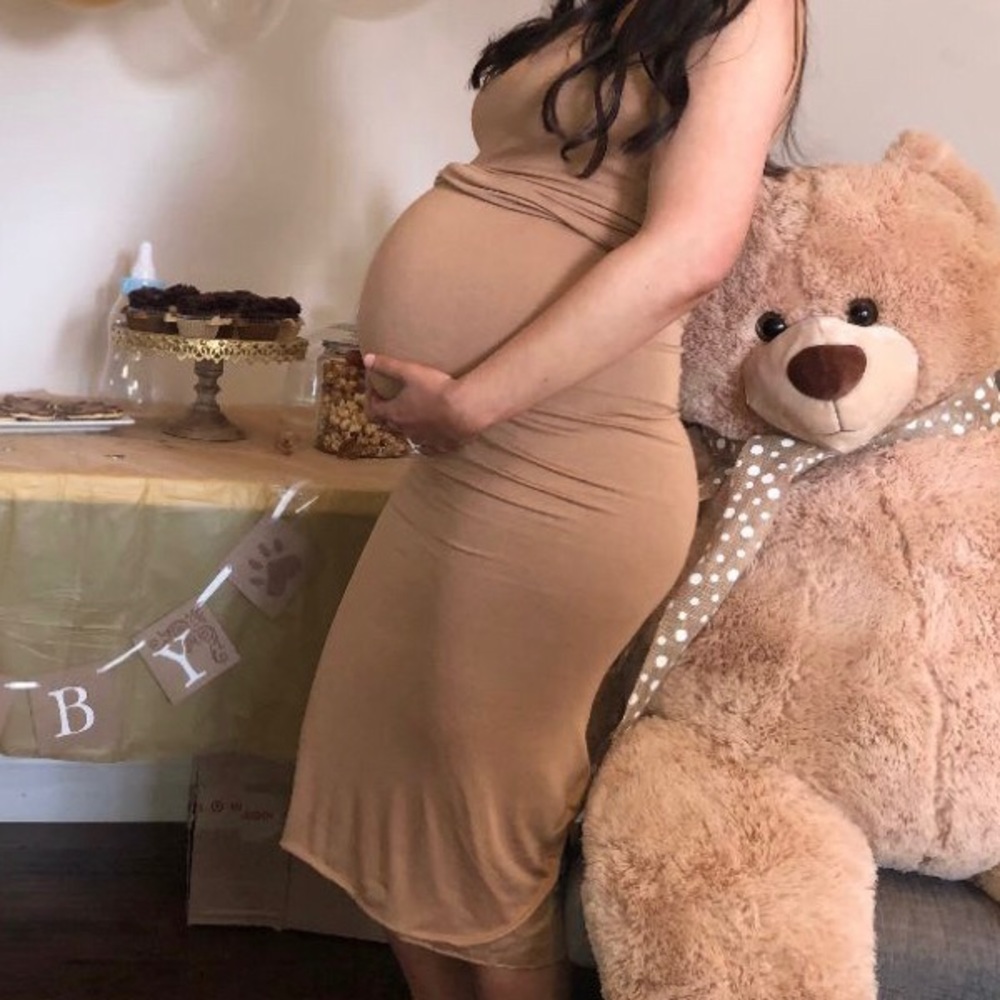 Maternity dress CARAMEL color